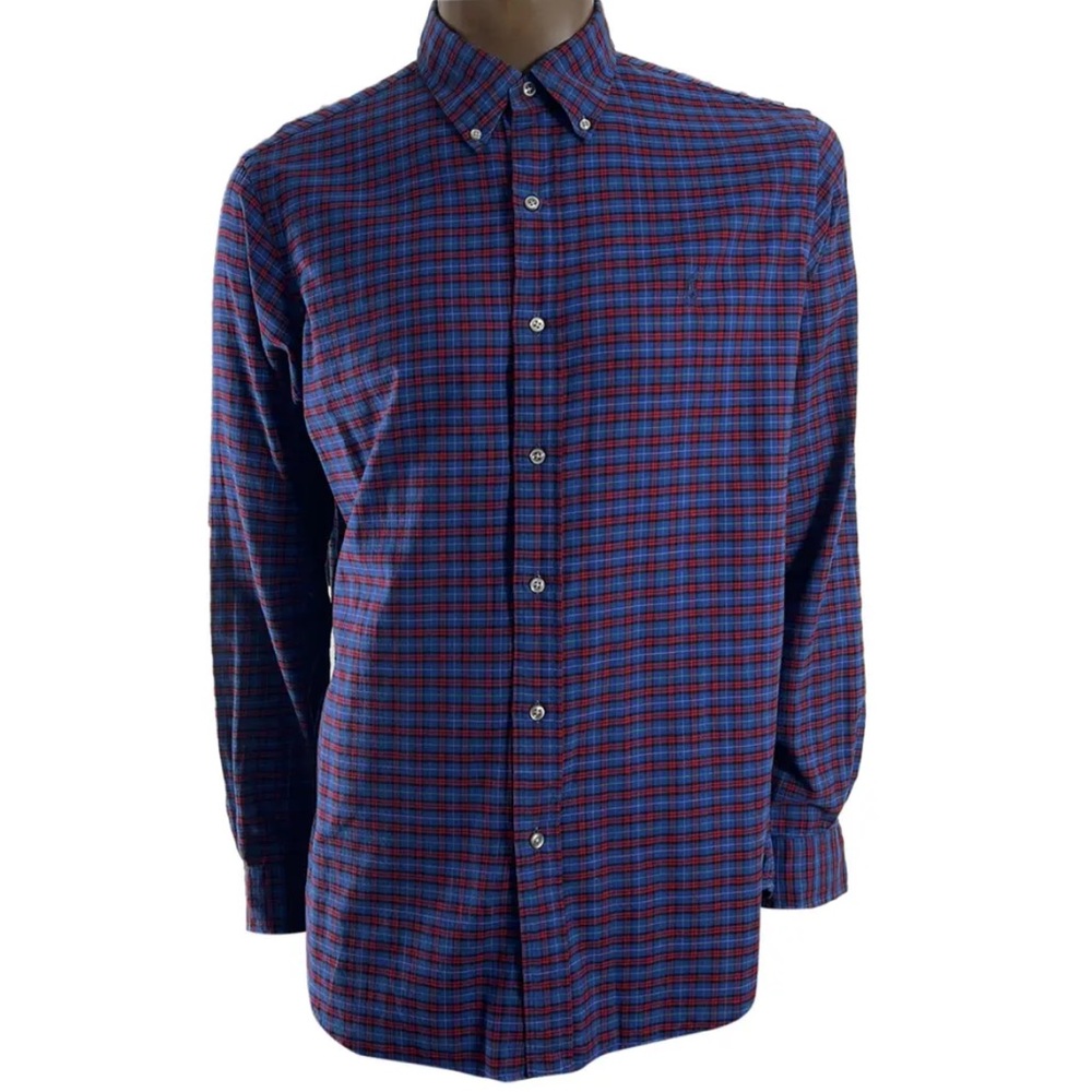 Ralph‎ Lauren Shirt Mens X-Large Multicolor Plaid Long Sleeve Logo Classic Fit